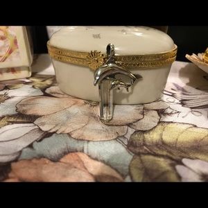 Vintage sterling silver crystal dolphin pendant